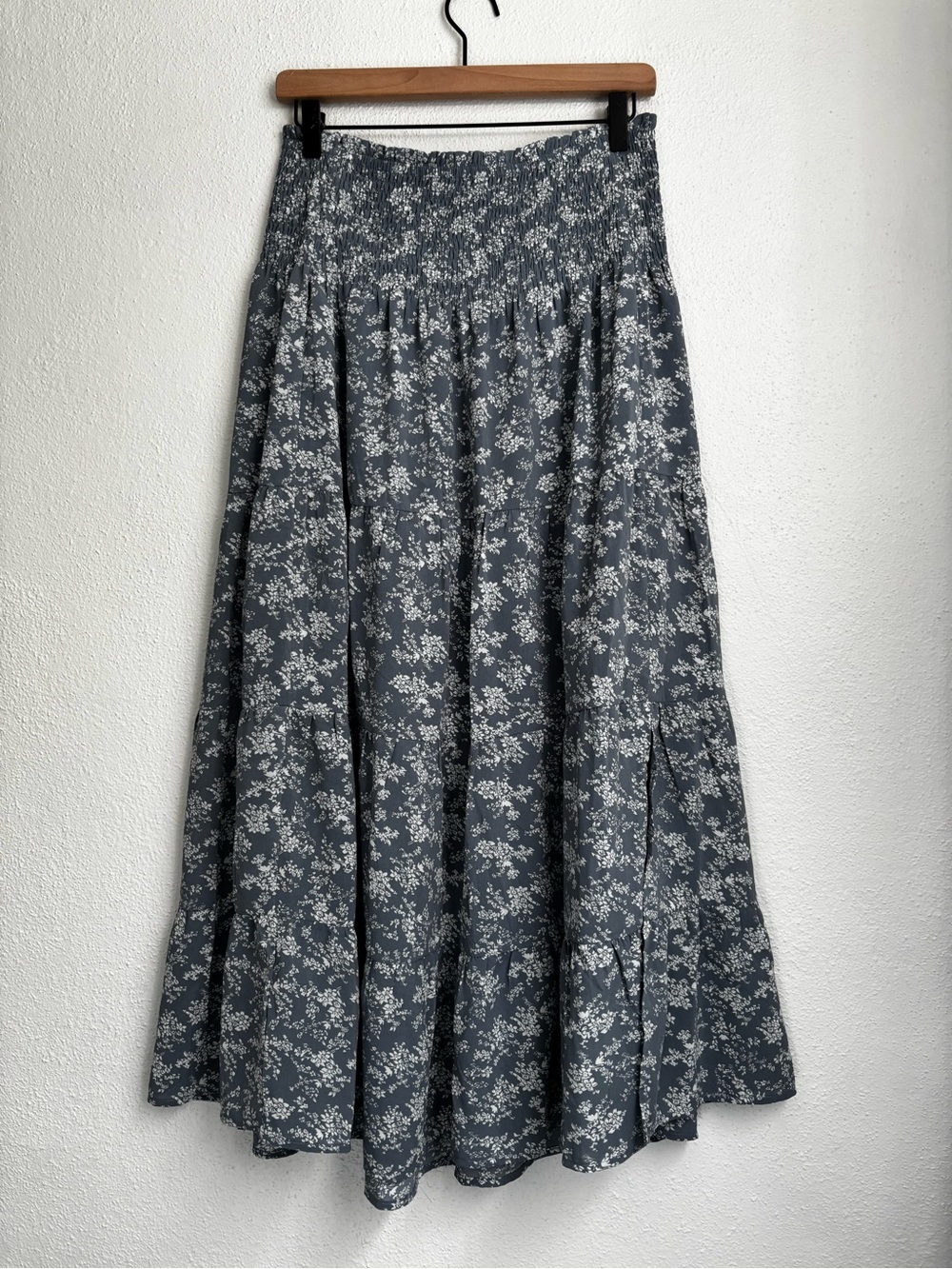 Neutral Ground | Blue Floral Maxi Skirt